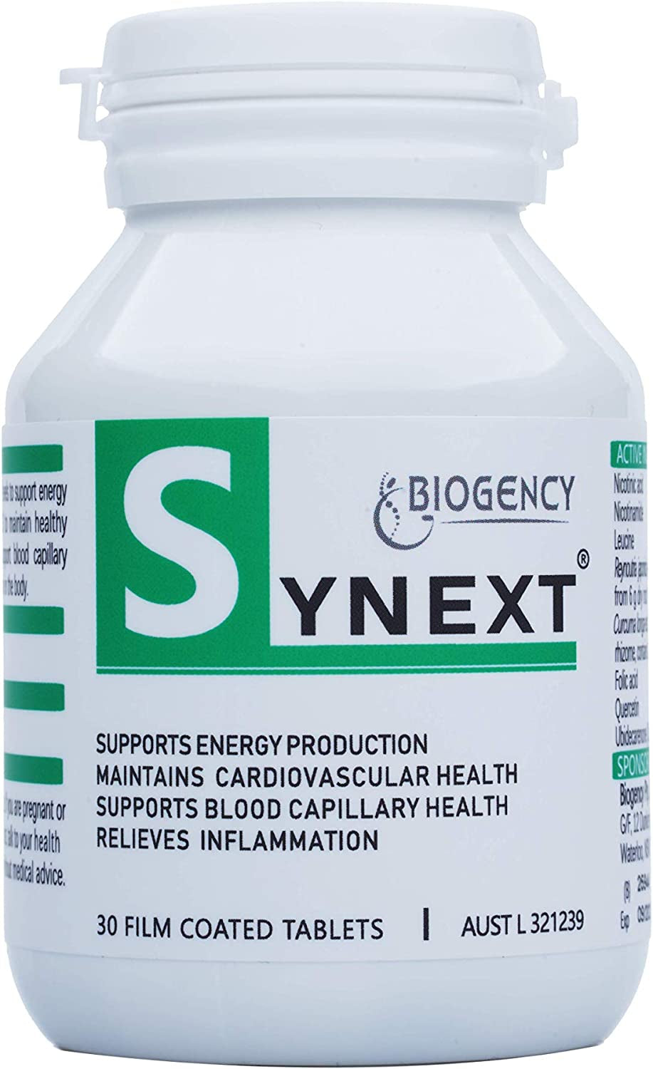 Synext NAD+ Supplement 30 Tabs Supports Energy Made in Australia