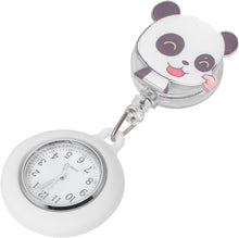 Load image into Gallery viewer, 1Pc Delicate Practical Second Alloy for with Convenient Nurse Doctors Panda on Cover Gifts Watches Clip Watch Hanging Pattern Metal Pocket Panda-Shaped Doctor Clip- Nurses
