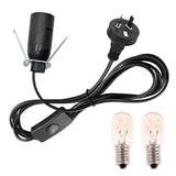 Salt Lamp Power Cord 1.8M Cable with 2 Free E14 Bulbs, Salt Lamp Cord Original Replacement with On/Off Switch and Metal Clip, for Himalayan Crystal Salt Rock Lamp - 240V SAA Standard