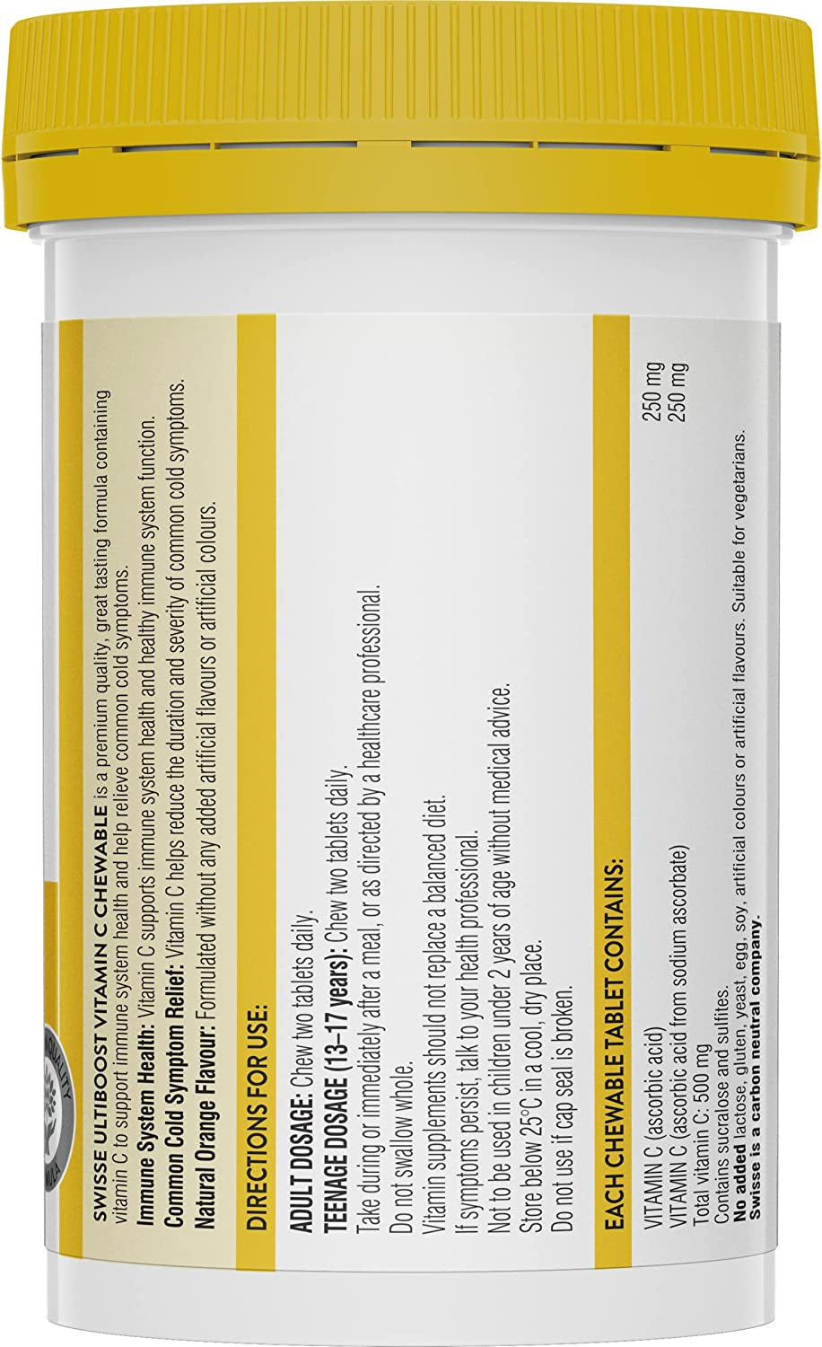 Ultiboost Vitamin C Chewable | Suppots Immune System Health | 110 Tablets