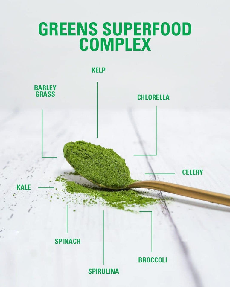 Ehplabs Oxygreens Daily Super Greens Powder - Green Superfood, Spirulina Herbal Supplement with Prebiotic Fibre, Alkalizing Antioxidants & Immunity Wellness, 30 Serves (Pineapple)