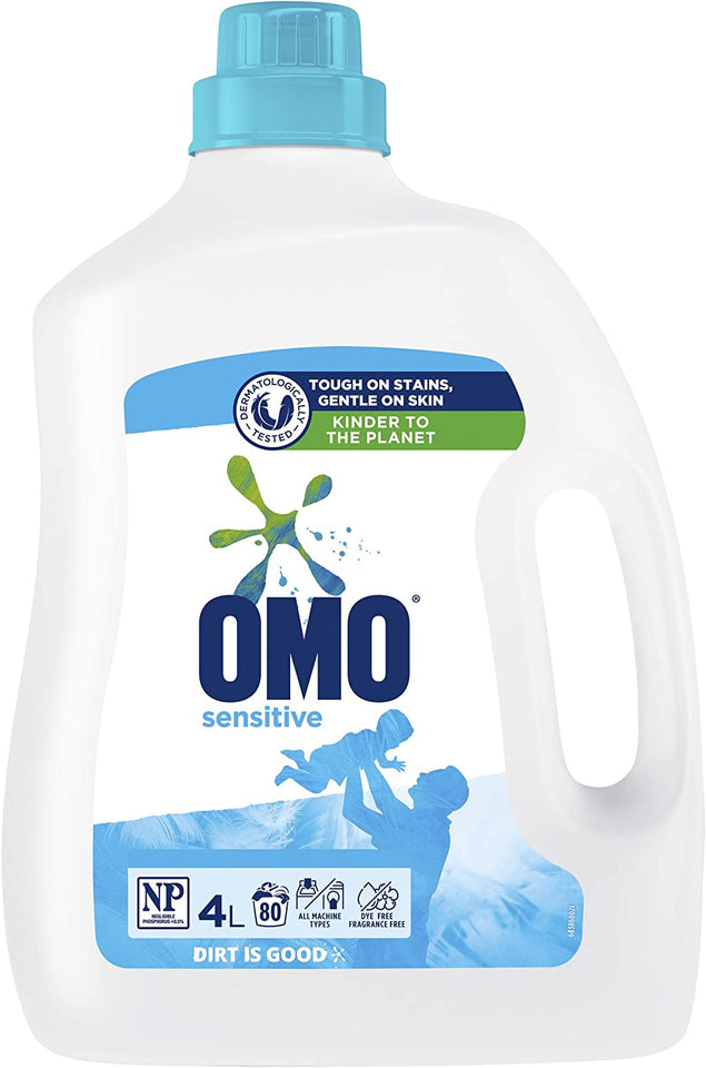 Sensitive Liquid Laundry Detergent 4L, 80 Washes, Fragrance Free