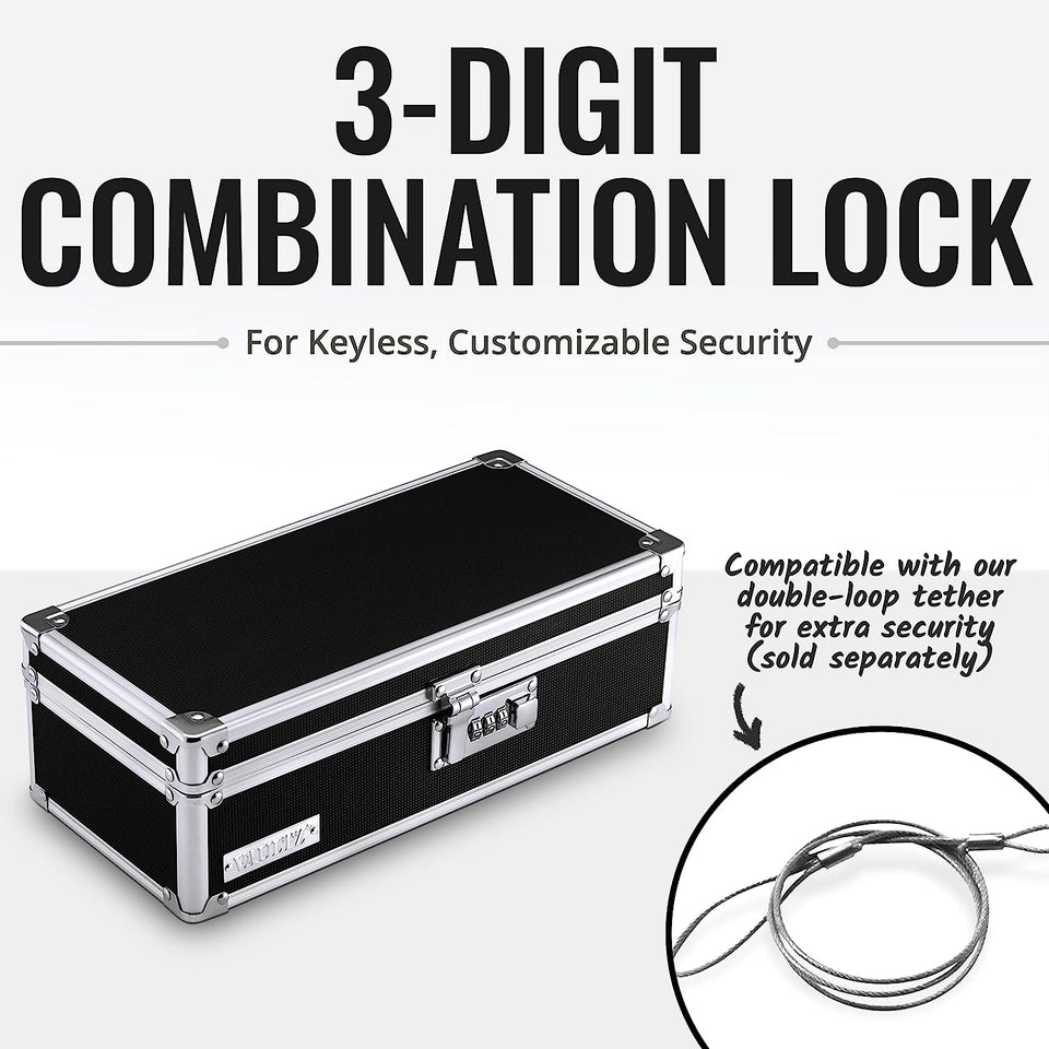 Locking Medicine Storage Box, 3.75 X 11.88 X 5.25 Inches, Black (VZ03480)