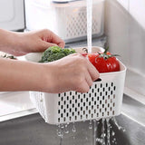 Food Storage Containers with Lids Set of 4,Fridge Organiser Bins,Fridge Storage with Colander,Reusable Food Containers for Fruit & Vegetable Storage,Kitchen Storage & Organisation