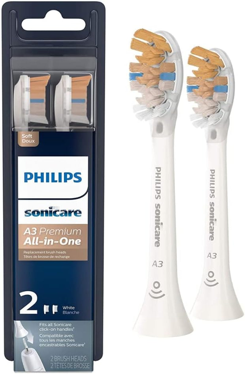 Sonicare A3 Premium All-In-One Brush Head, White, 2 Count