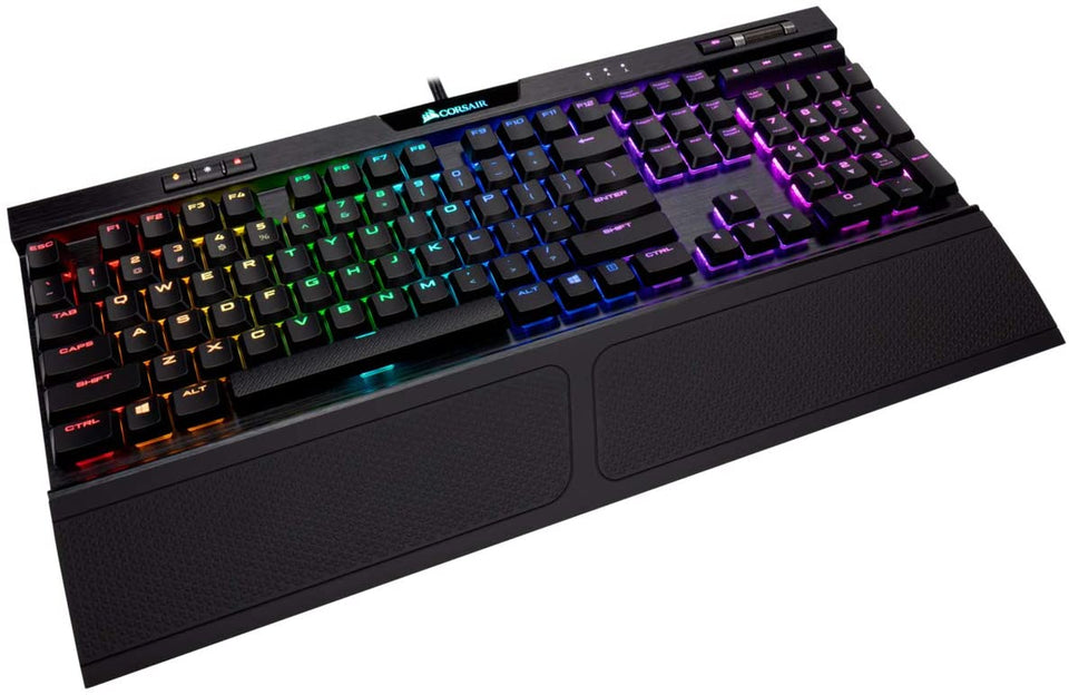K70 RGB MK.2 RAPIDFIRE Low Profile - Backlit RGB LED - USB Passthrough & Media Controls - Fastest & Linear Low Profile - Cherry MX Speed