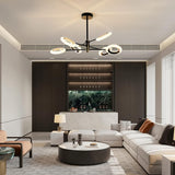 6 Lights Sputnik Chandelier Dimmable LED Chandeliers Modern Semi Flush Mount Ceiling Lights Fixture Adjustable Sputnik Pendant Light for Bedroom Living Room Kitchen Dining Room