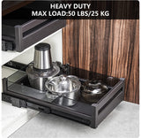 Pull Out Cabinet Organizer Slide Out Pantry Shelves Heavy Duty Roll Out Sliding Tray for Cabinet Full Extension Kitchen Sliding Drawer Storage with Dividers 14 Inch Wide × 21 Inch Deep