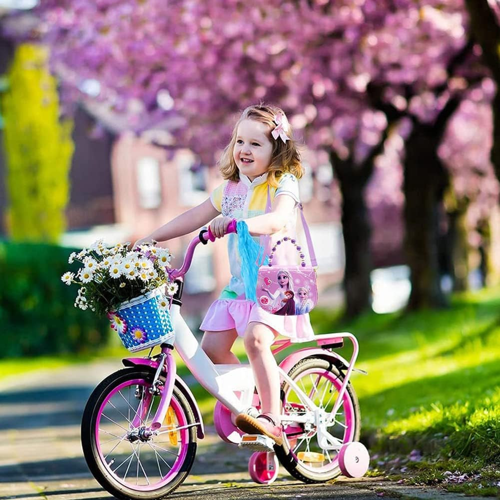 Elsa Handbag, Shoulder Bag, Anna and Elsa Children'S Handbag, Frozen Children'S Shoulder Bag, Elsa Bags, School Backpack with Adjustable Strap for Children Girls, Purple (18 X 15 X 7 Cm)