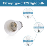 B22 to E27 Socket Adapter, Bayonet to Edison Light Bulbs Converter, Max Wattage 200W, 0~250V, 165 Degree Heat Resistant, 2-Pack