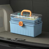 Portable First Aid Kit Medicine Box Organizer Storage Fold 3- Layer Large Medicine Cabinet Household Medicine Storage Box for Home School Clear Organizer Box