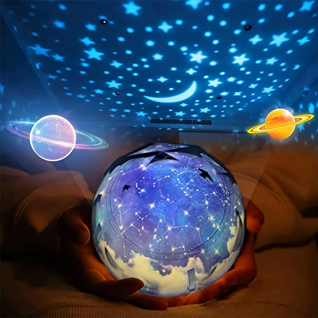 Star Night Light for Kids, Universe Night Light Projection Lamp, Romantic Star Sea Birthday New Projector Lamp for Bedroom - 5 Sets of Projector Film for Free(Multi-Colored)