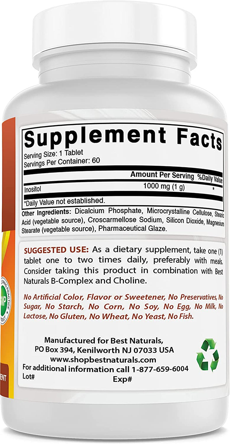 Inositol 1000 Mg 60 Tablets
