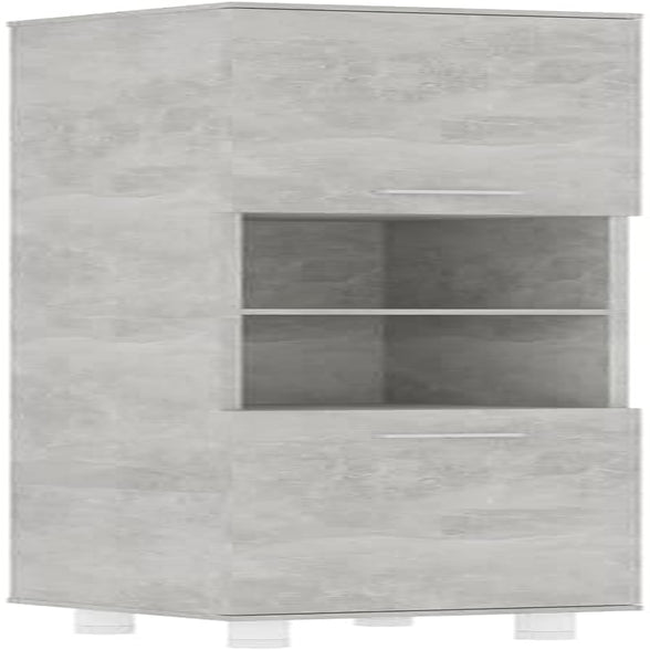 Bathroom Cabinet Indoor Home Laundry Room Washroom Toilet Rack Cupboard Storage Cabinet Shelf Furniture Concrete Grey Engineered Wood