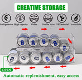 2-Pack Soda Can Organiser Bin for Refrigerator, 2-Tier Stackable Can Holder Dispenser with Automatic Rolling, Fridge Storage Rack, for Australia Beverage Beer Soda Seltzer Pop Can and Canned Food, for Fridge Freezer Pantry Cabinet Kitchen, Clear Design