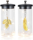 Set of 2 Leaf Decorative Lamp Battery Powered Lights 23Cm Tall Cordless Night Light with Fairy Lights for Living Room Bedroom Kitchen Wedding Xmas