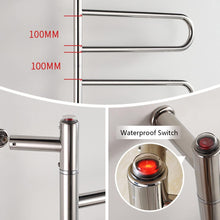 Load image into Gallery viewer, Electric Heated Towel Rail Radiator, Wall Mount Towel Rail Warmer Rack, 180° Rotating Thermostat Bathroom Electric Towel Rail
