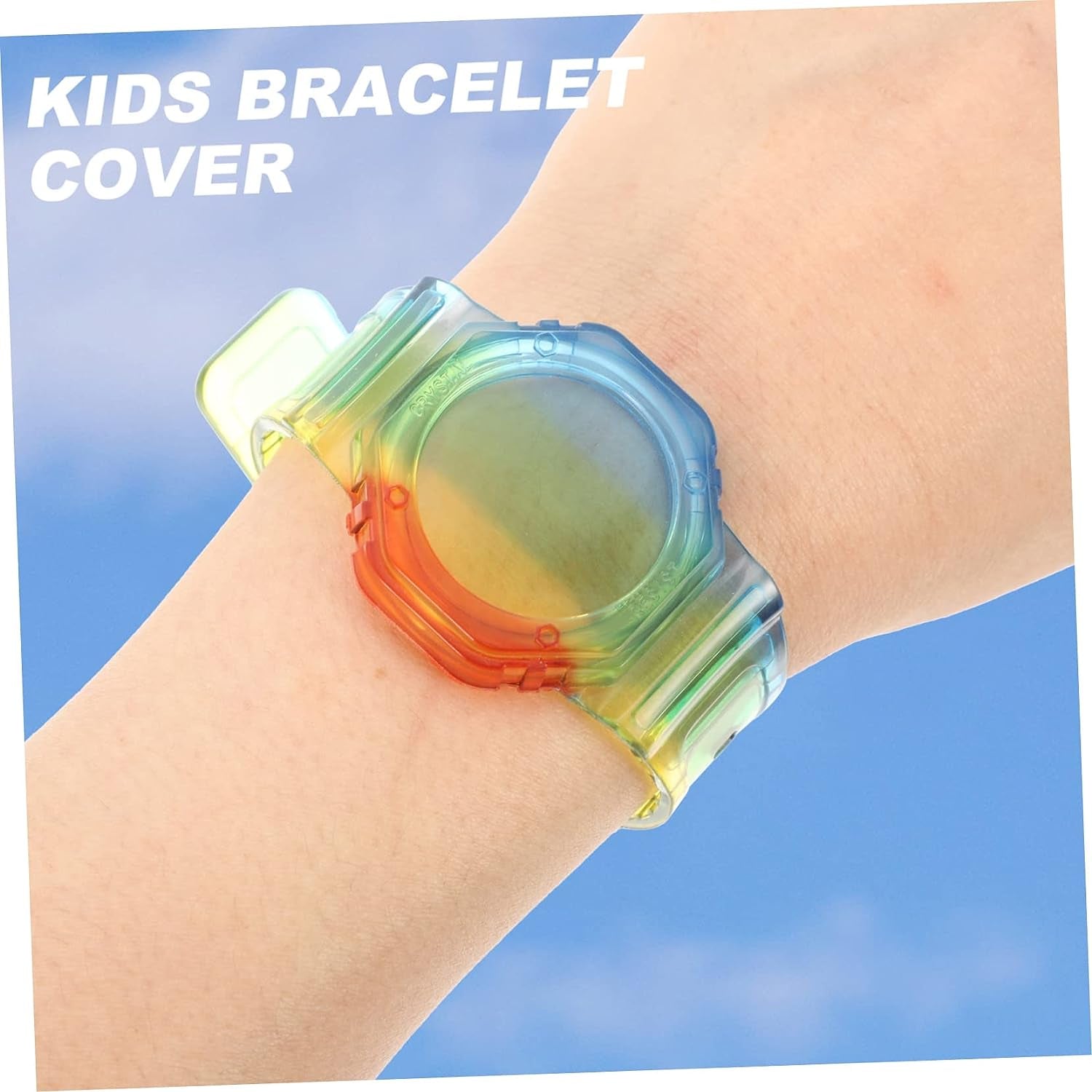 2Pcs Tracker Case Aplee Watch Appletag Aplple Watch Bands Wristband for Kids A- Air-Tag Holder Air-Tag Watch Band Kids Watch Cover Semi-Transparent Bracelet Holder Child Label