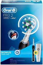 Load image into Gallery viewer, Pro 2000 Black Electric Toothbrush + Travel Case
