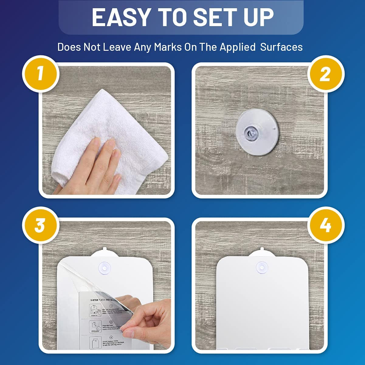 ® Shower Mirror Fogless for Shaving – Premium Shower Shaving Mirror with Suction Cups – Shatterproof No Fog Shower Mirror for Shaving – Easy Installation – Lightweight and Travel-Friendly