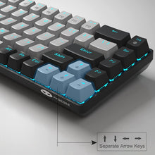 Load image into Gallery viewer, Portable 60% Mechanical Gaming Keyboard,  Mk-Box LED Backlit Compact 68 Keys Mini Wired Office Keyboard with Blue Switch for Windows Laptop PC Mac - Grey/Black
