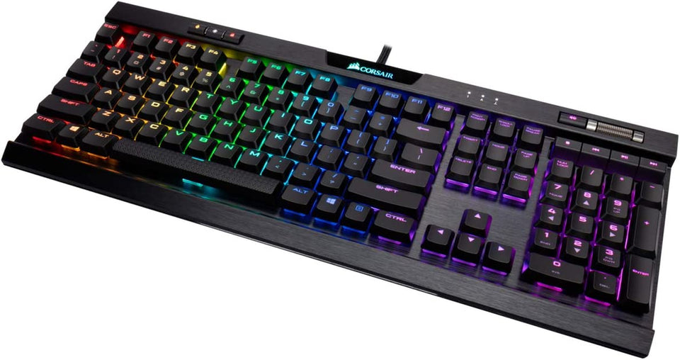 K70 RGB MK.2 RAPIDFIRE Low Profile - Backlit RGB LED - USB Passthrough & Media Controls - Fastest & Linear Low Profile - Cherry MX Speed