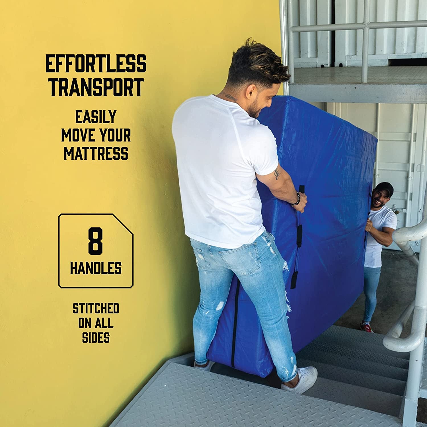 Mattress Bags for Moving with 8 Handles - Twin Size - Extra-Thick Mattress Bag for Moving - Reusable Mattress Storage Bag - Mattress Cover for Moving with Zipper, Moving Mattress Bag Protector