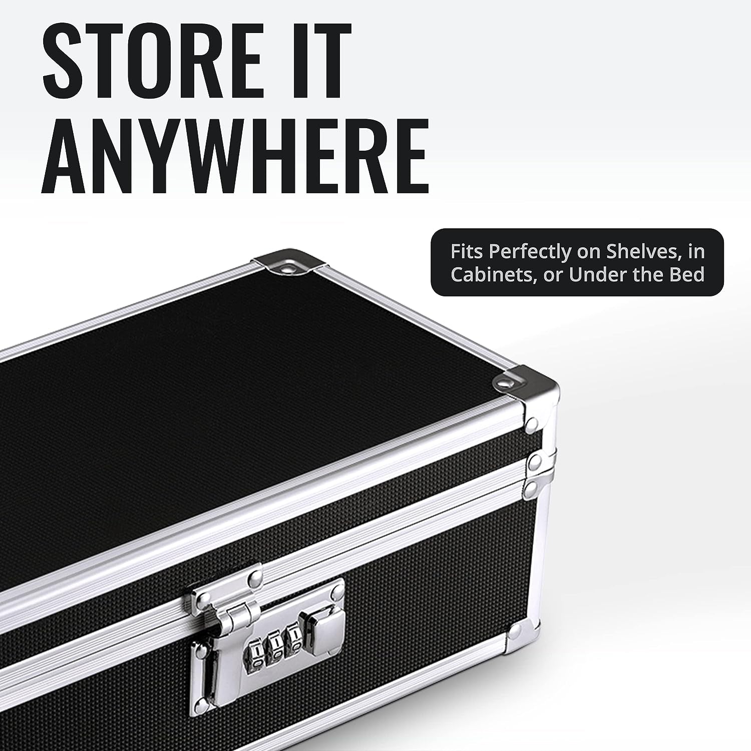 Locking Medicine Storage Box, 3.75 X 11.88 X 5.25 Inches, Black (VZ03480)