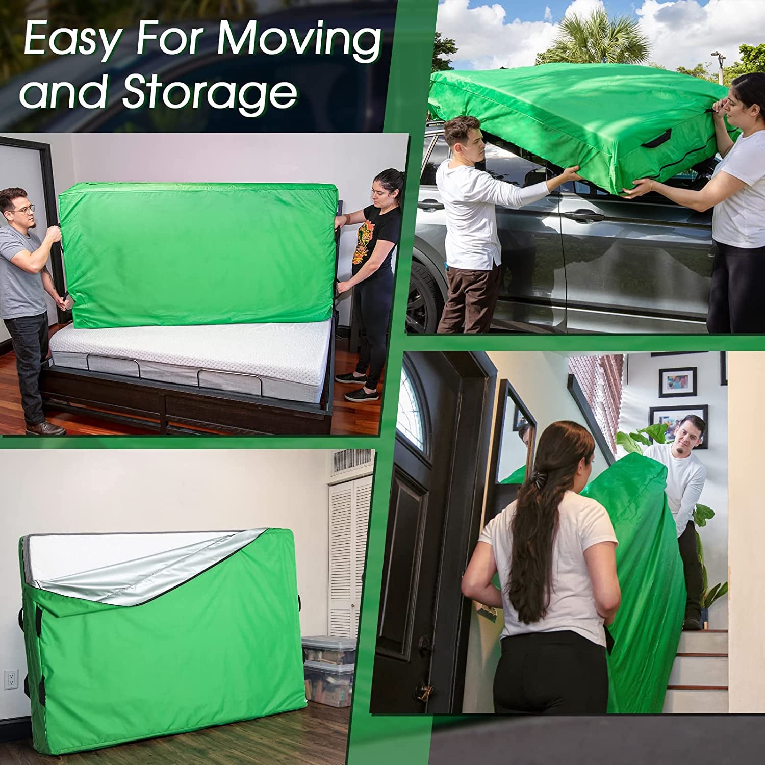 Waterproof Mattress Bag for Moving Queen Size Reusable Mattress Storage Bag with Handles Zippered Heavy Duty
