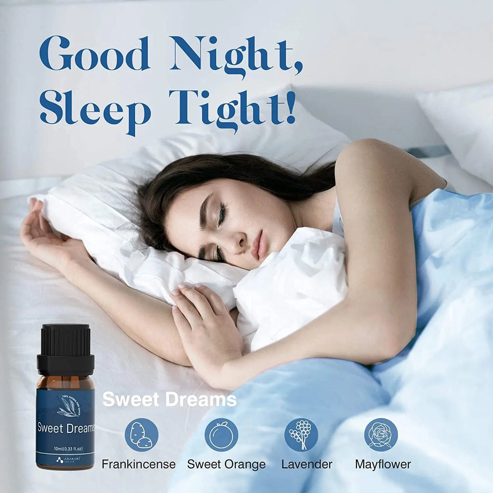 Essential Oils Blends Well-Being Gift Set of 6 X 10Ml Theraputic Grade Aromatherapy Oils for Sleep, Breathe, Calm, Stress&Anxiety Relief, Immune Defence, Happy Ideal for Diffusers Humidifiers