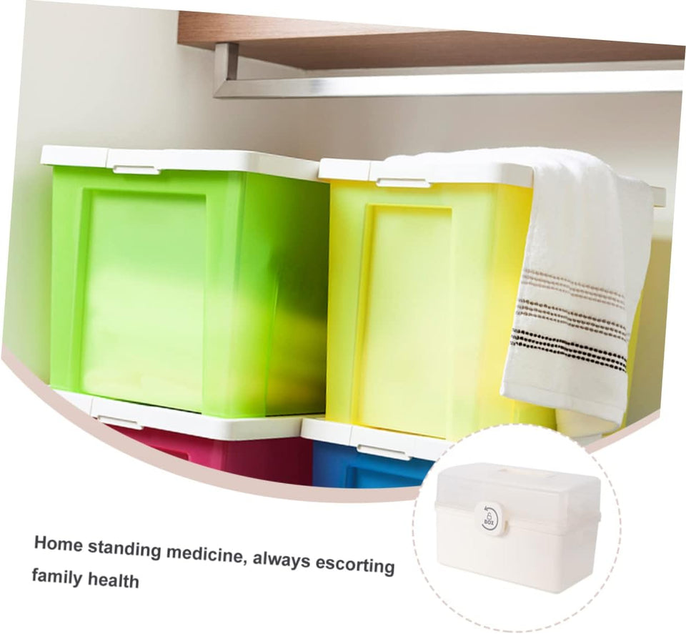 Box Medicine Box Storage Box Containers with Lids Portable Storage Box Organizer with Lid Home First Aid Kit First Aid Box Medicine Box with Lock Portable Medicine Box Safety Box