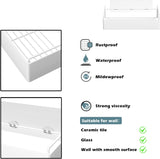 Traceless Adhesive Shower Organizer Wall Mounted Shower Caddy Basket Shower Shelf for inside Shower Bathroom Kitchen Toilet Shampoo Holder with Removable Hooks No Drilling  - 2 Pack (White)