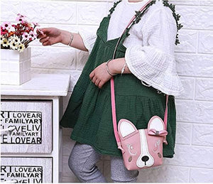Cute Fashionable Handbag Shoulder Bags Small Coin Purse Crossbody Bags PU Leather for Children Kids Girls Toddler Baby Girls Little Girls Pink-Dog