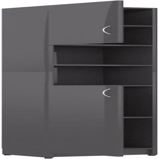 Bathroom Cabinet Home Laundry Room Rack Washroom Organiser Cupboard Storage Cabinet Furniture High Gloss Grey Engineered Wood