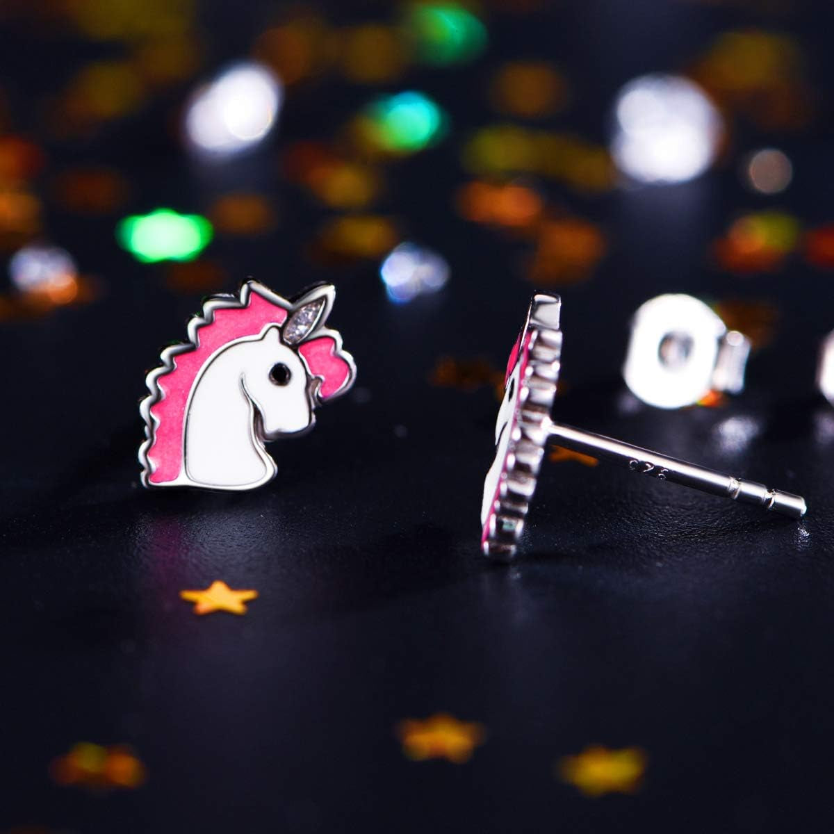 Hypoallergenic Kids Stud Earrings 925 Sterling Silver Gifts for Little Girls (Nickel Free)
