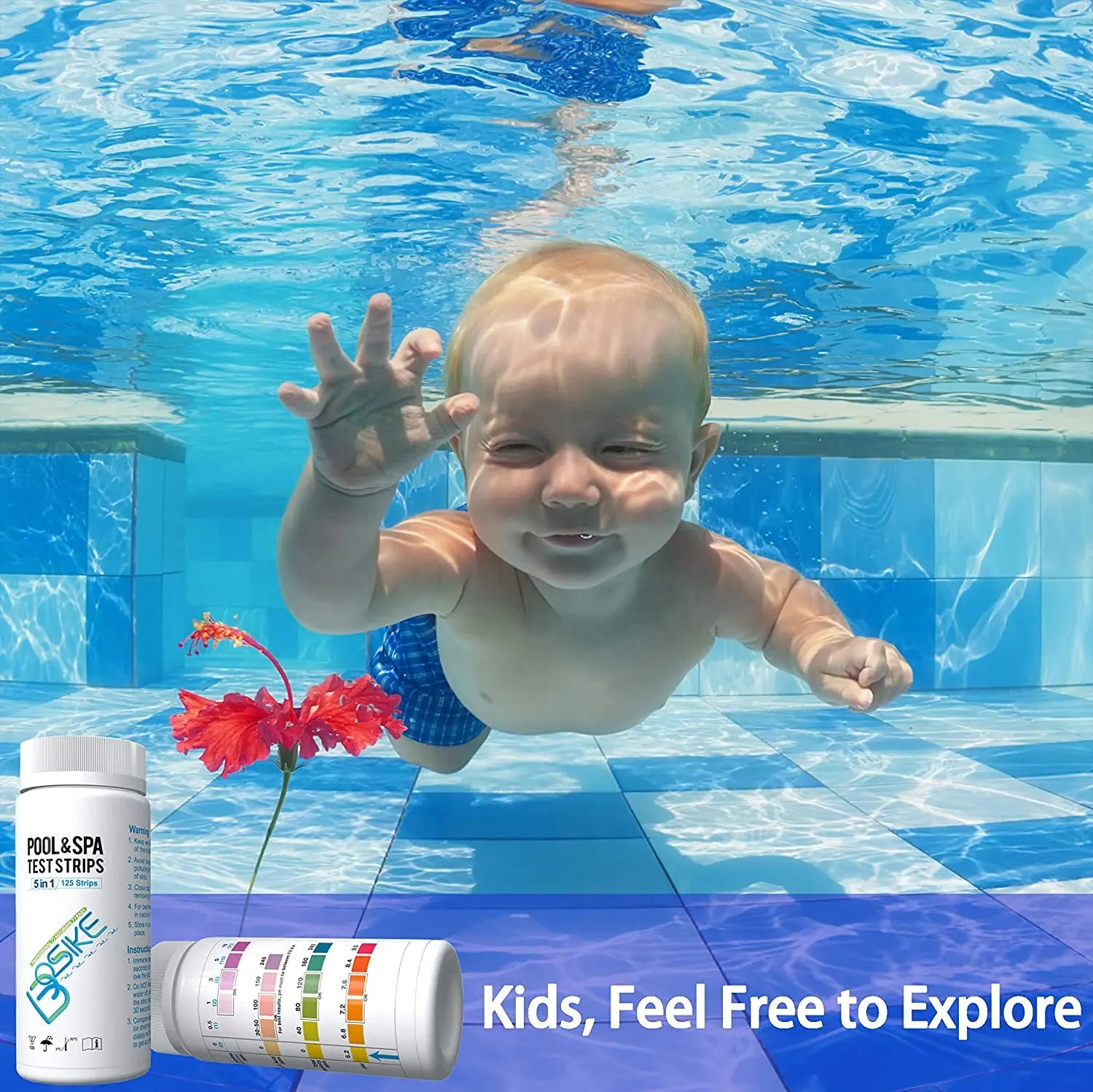 5 in 1 Pool Test Strips,125 Strips SPA Test Strips for Hot Tub, Water Test Kit, Accurate Cyanuric Acid, Free Chlorine, Alkalinity,Bromine,and pH Testing Pattan Australia