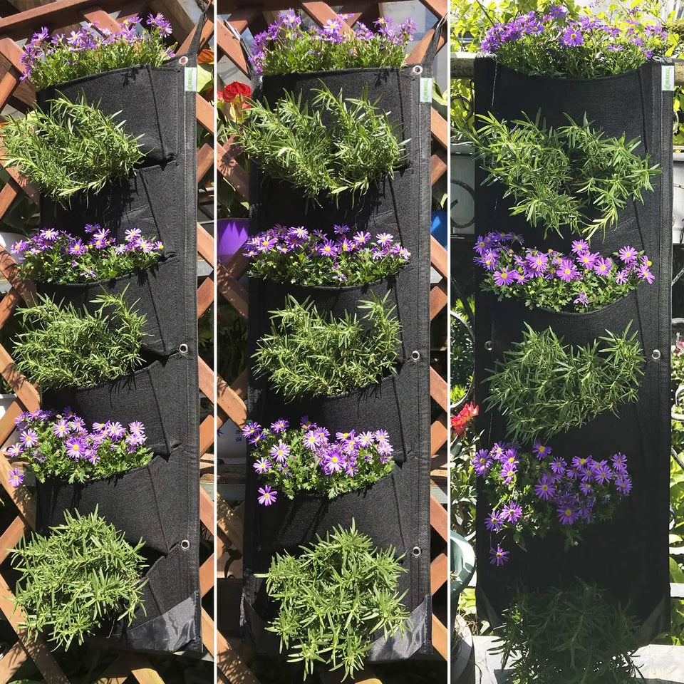 Vertical Wall Garden Planter with 6 Pockets  Growth Design, Large Space, Waterproof, Breathable Use for Hanging herb for Courtyard, Office, Home pattanaustralia