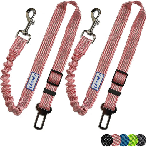 Zenify Dog Car Seat Belt Extendable Leash (2 Pack) - Pet Adjustable Elastic Seatbelt Harness Vehicle Safety pattanaustralia