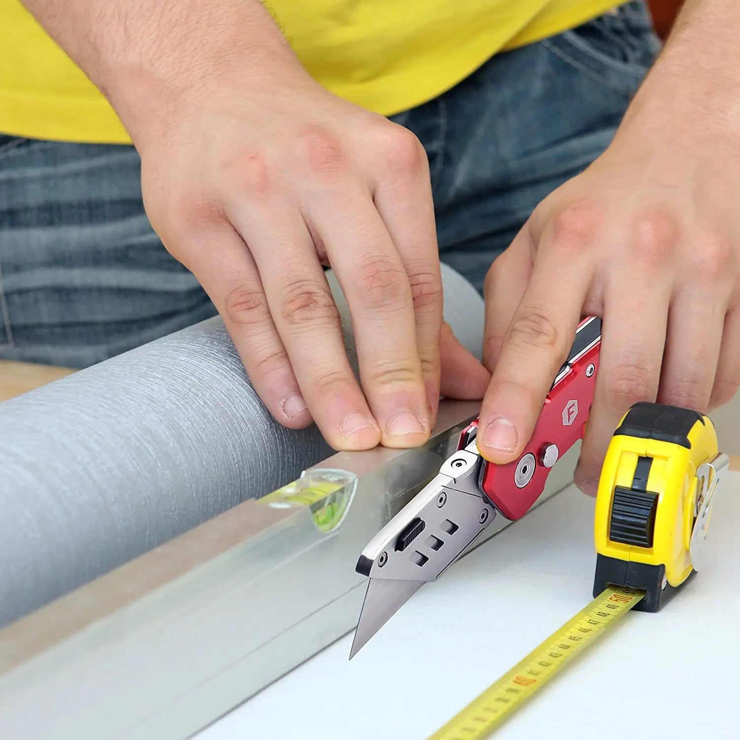 FC Folding Pocket Utility Knife - Heavy Duty Box Cutter with Holster, Quick Change Blades, Lock-Back Design pattanaustralia