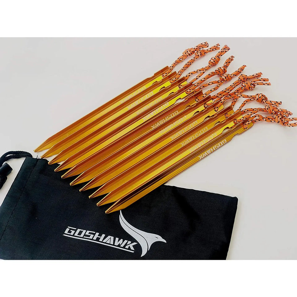 10Pcs 18cm Aluminum Alloy Outdoor Camping Trip Tent Peg Pattan Australia