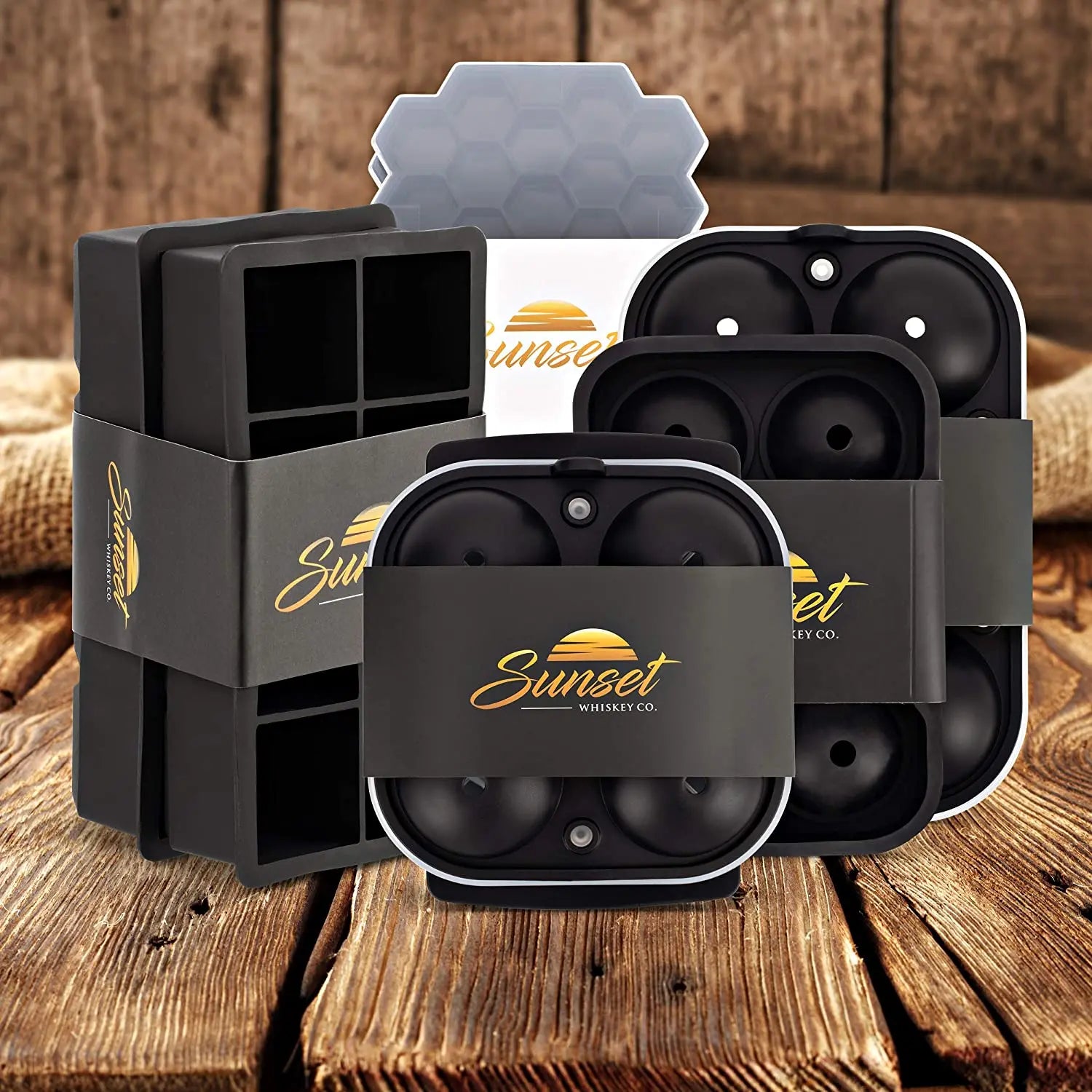 SUNSET Silicone Ice Cube Tray– Set of 2 Large Ice Cube Molds | Square & Sphere Ice Ball Maker for refrigerator | for Whiskey, Cocktails & more Reusable and BPA Free pattanaustralia