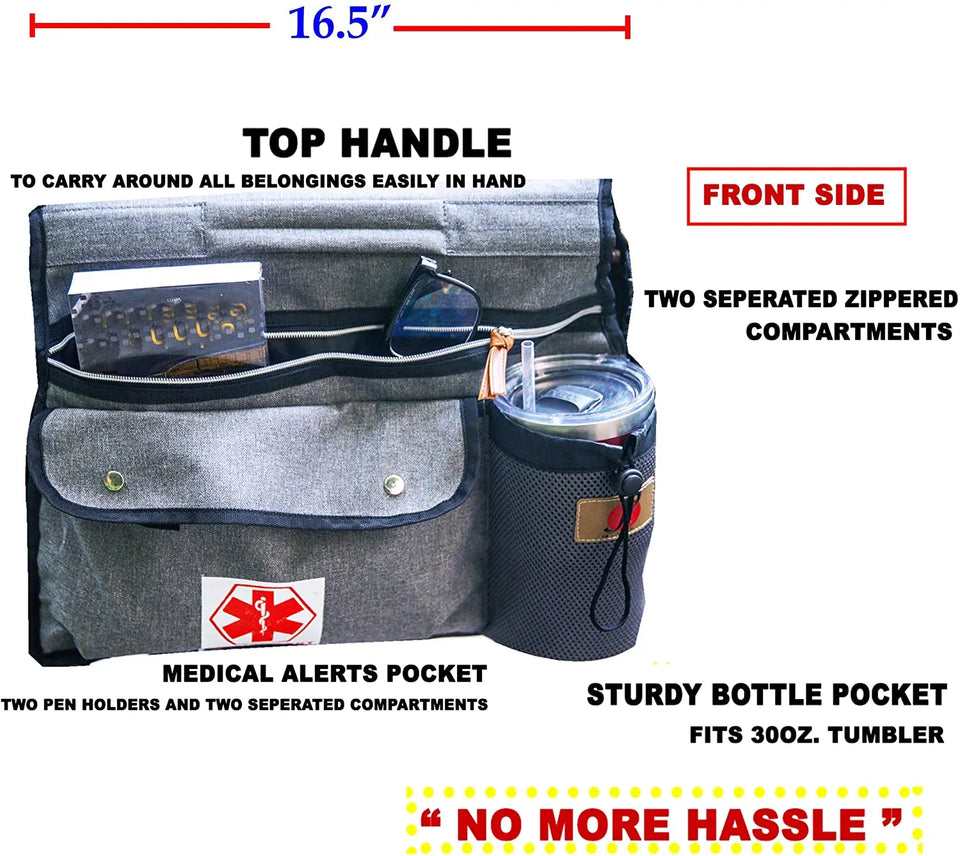 Wheelchair Side Pouch Bag with Cup and Phone Holder for Mobility Scooter Pattan Australia