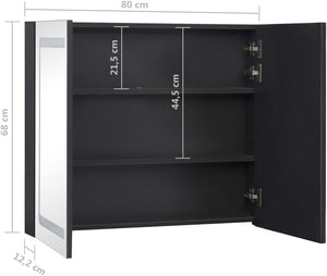 Bathroom Mirror Cabinet, Wall Mirror Cabinet for Bathroom LED Mirror Storage Cabinet Storage Cupboard LED Bathroom Mirror Cabinet 80X12.2X68 Cm