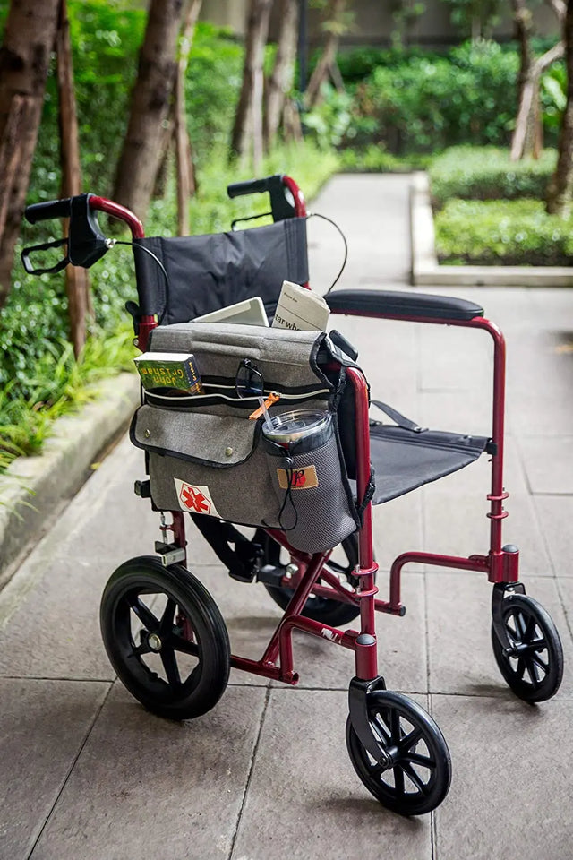 Wheelchair Side Pouch Bag with Cup and Phone Holder for Mobility Scooter Pattan Australia