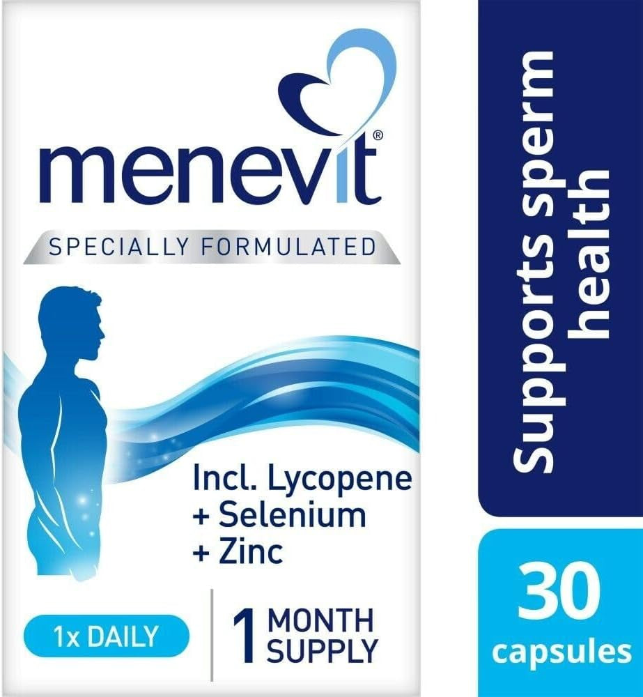 Menevit Pre-Conception Sperm Health Male Fertility Supplement to Promote Sperm Health and Chances of Conception, 30 Capsules