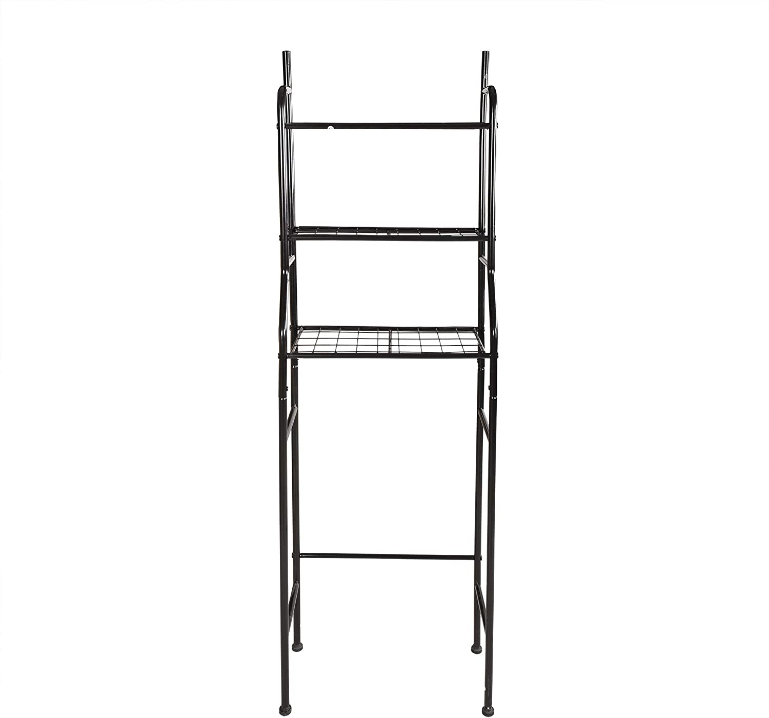3-Shelf Bathroom Organizer over the Toilet Space Saver Bathroom Corner Stand Storage Organizer, Black