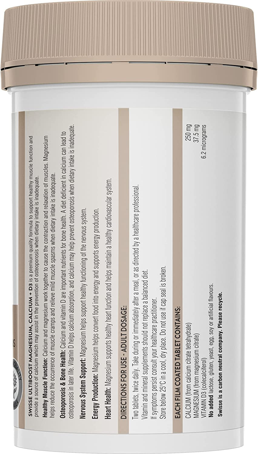 Ultiboost Magnesium, Calcium + D3 | Supports Healthy Muscle Function | 120 Tablets