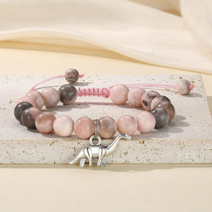 Girls Jewelry - Pink Natural Stone Braided Bead Bracelet for Teen Granddaughter Daughter Niece, Jewelry Gifts for Birthday Cute Stuff Trendy Things