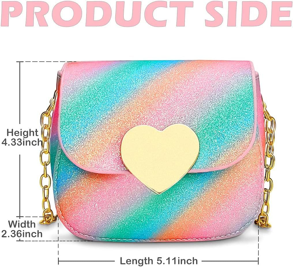 Little Girls Purse Cute Mini Toddler Crossbody Purse Kids Purses for Girls Rainbow Purse for Little Girls