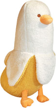 Load image into Gallery viewer, PEACHCAT Banana Duck Plush Toy Cute Plushie Hugging Plush Pillow Duck Stuffed Animal for Girls and Boys White 19.7&quot;

